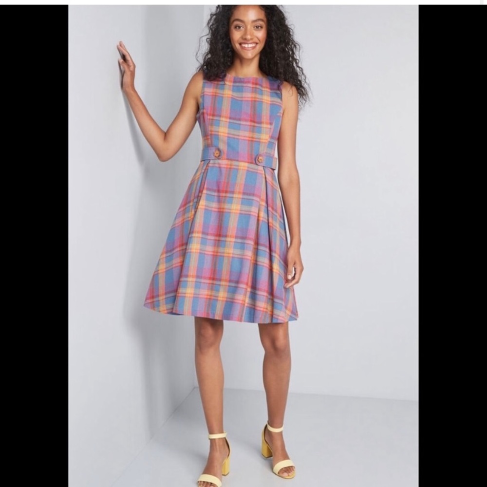 Plaid Midi ModCloth Dress